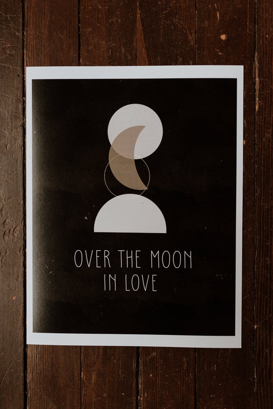 Over The Moon In Love Art Print