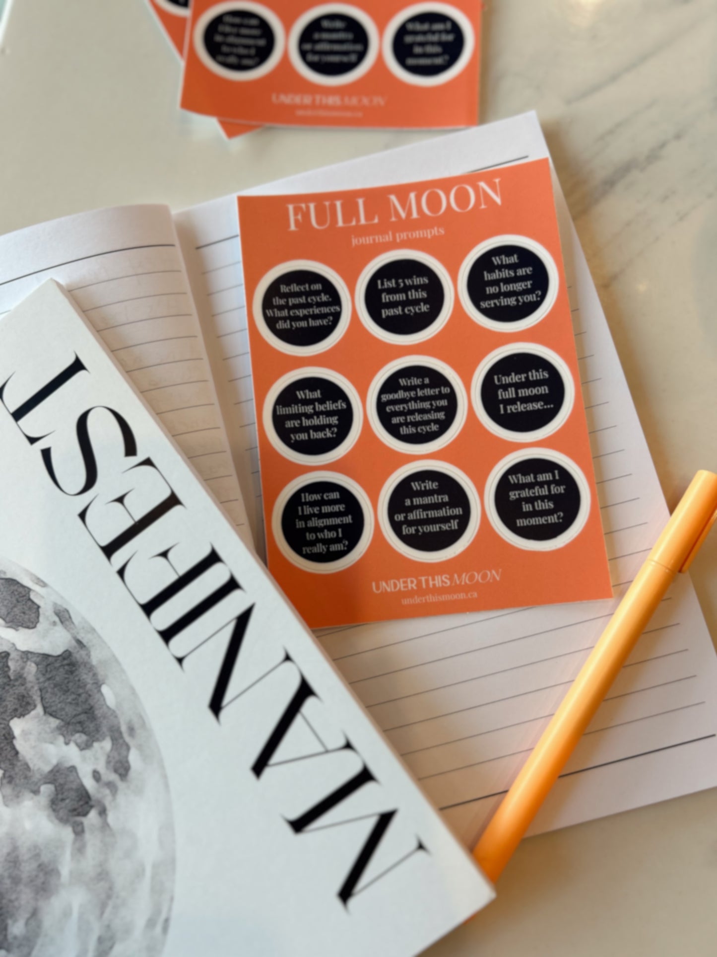 Full Moon Journal Prompt Stickers