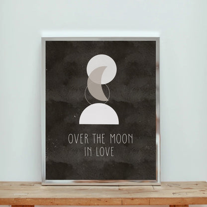 Over The Moon In Love Art Print