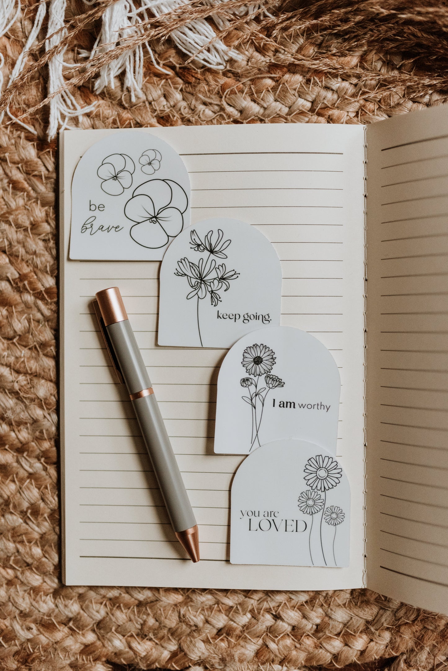 Flower Affirmation Four Pack Stickers