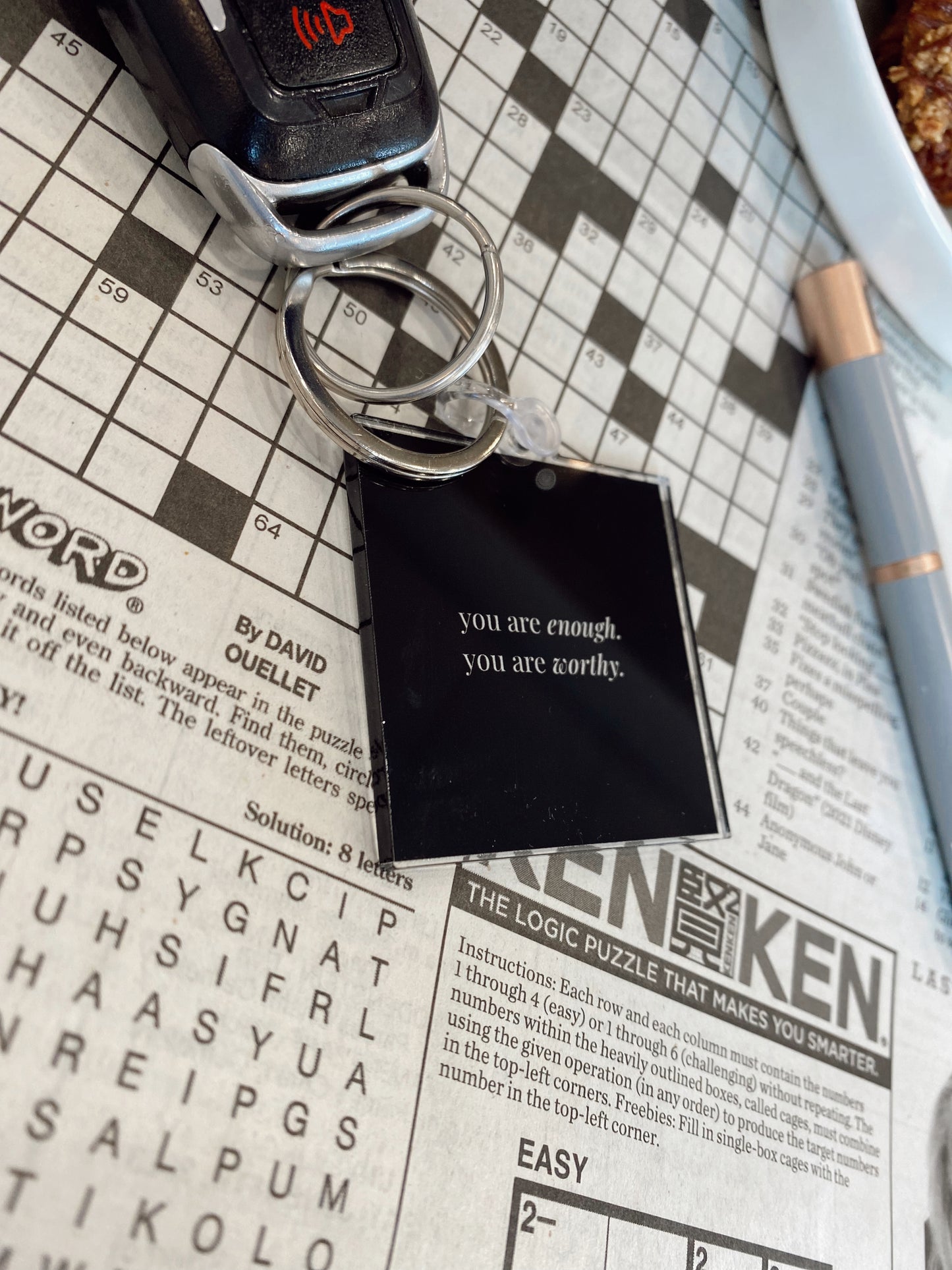 You are Enough You are Worthy Keychain